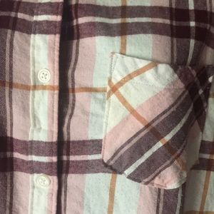 Old Navy Tops - Old Navy size M plaid tunic burgundy + blush Old Navy Tops - Old Navy size M plaid tunic burgundy + blush